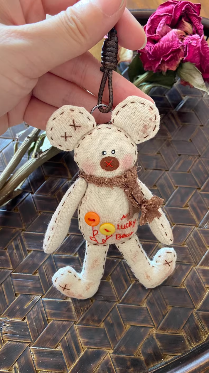 Handmade good luck rabbit lucky bear pendant, key chain