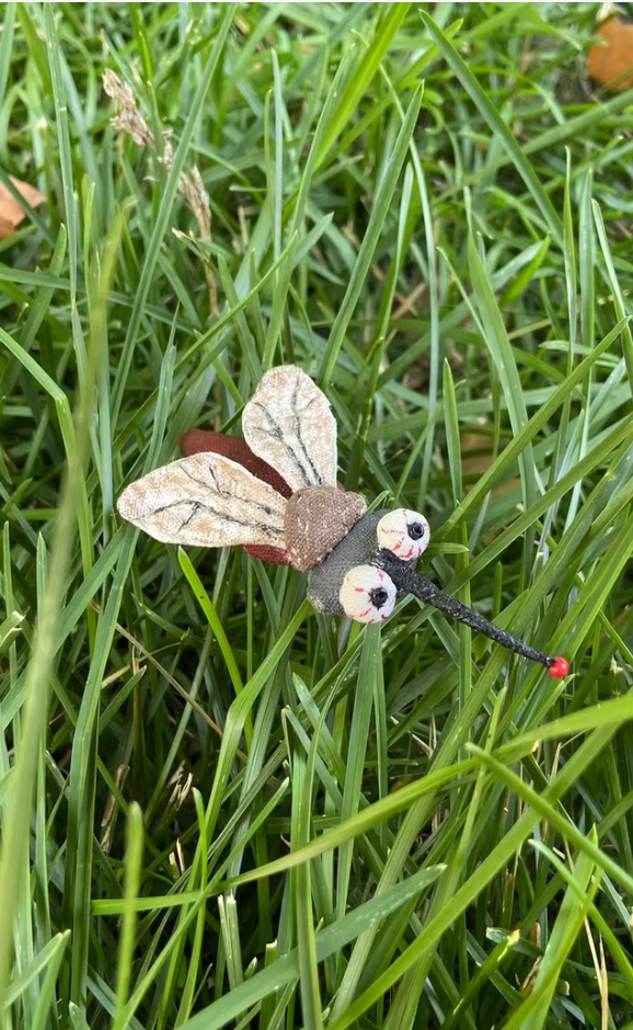 Original antique fabric mosquito brooch, bag decoration